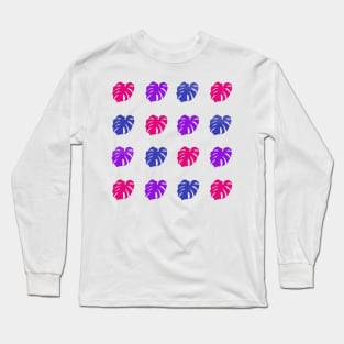 Monstera Deliciosa Leaves - Bi Pride Long Sleeve T-Shirt